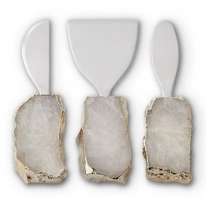 ชุดมีดชีสสแตนเลสชุบทองพร้อมด้ามหินอาเกต ขายส่งยอดนิยม คุณภาพสูง - Product Image 6