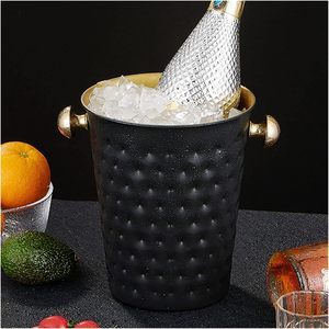 Stainless Steel Hammered Ice <b>Bucket</b> Wine <b>Champagne</b> <b>Bucket</b> Home Hotel Ice Cube Supplies Supplies - Product Image 2