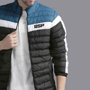 Veste d'hiver surdimensionnée pour hommes la plus vendue avec col montant logo avant personnalisable imperméable écologique à bas prix - Product Image 3