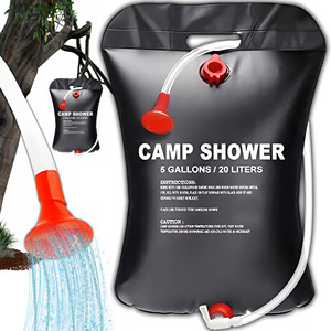 Douche solaire de camping TG60301 NOIRE 5 GAL/20L en PVC durable, rectangulaire, grande taille - Product Image 1