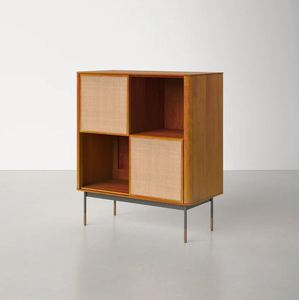 ตู้เก็บไม้แข็งสีน้ำตาลแบบทันสมัยฐานเหล็กจำนวนมากสำหรับห้องนั่งเล่นบ้านสำนักงานโรงแรมห้างสรรพสินค้าซูเปอร์มาร์เก็ต - Product Image 4