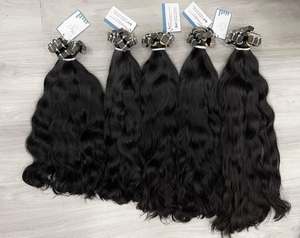 Mega Oferta: Extensiones de Cabello Virgen Vietnamita Ondulado Natural Más Vendidas, Color Negro Natural, Textura Suave y Sedosa, Puntas Dobles - Product Image 2