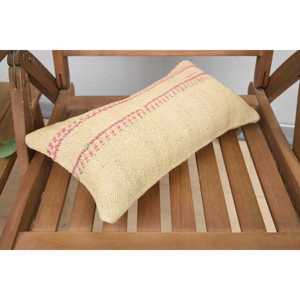 Beige Kilim Patchwork Wool Pillow 8x16 Inch Eco-Friendly Non-Slip Decorative <b>Cushion</b> Vintage <b>Fluffy</b> Leaves Pattern Removable - Product Image 4