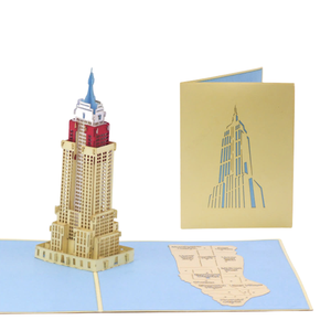 Carte 3D pop-up Empire State, carte de vœux artisanale, bâtiment, cartes pop-up 3D, New York 3D, carte pop-up, artisanat papier, carte de vœux - Product Image 3