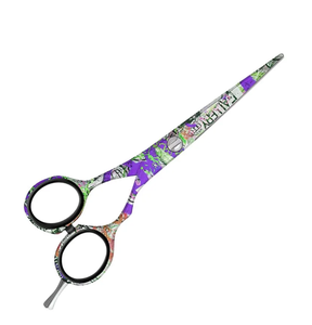 Ciseaux de cheveux de barbier fantaisie ciseaux de coupe de cheveux en acier inoxydable allemand enduit de papier avec repose-doigt réglable - Product Image 5