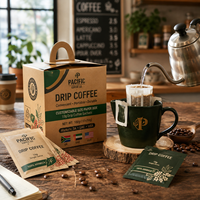 Coffrets cadeaux AT PACK personnalisés pour café, avec sachets individuels de 10 g et boîte cadeau portable imprimée pour torréfacteurs et cafés