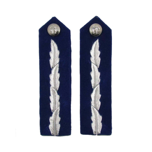 Hand Embroidery Badges Bullion Wires Custom Made Generals No 1 Dress Oakleaf Gorget <b>Green</b> Embroidered Safety Pin Attached - Product Image 1