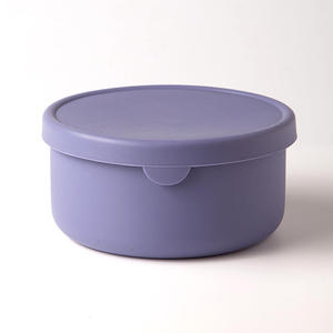 Classic Eco-Friendly Silicone Food <b>Storage</b> Containers Round Nestable Bowls with Lids for Freezer & <b>Microwave</b> Use Customizable - Product Image 1