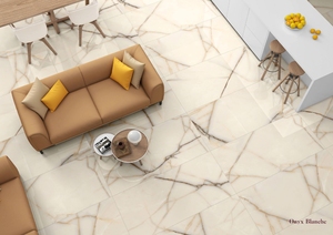 Carreaux en porcelaine émaillée moderne au design italien Onyx Blanche antidérapante pour villas, centres commerciaux, écoles - Product Image 3