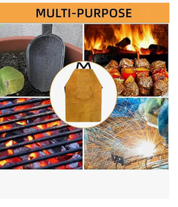 Delantal de seguridad de soldadura de cuero real personalizado con bolsillos Trabajo de logotipo personalizado-Ropa de seguridad de calidad superior - Product Image 4