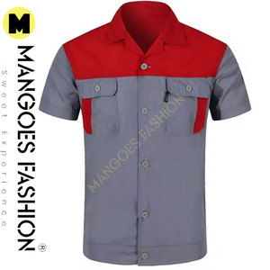 Chaqueta de Trabajo Profesional de Algodón de Manga Corta para Taller, Uniforme de Mecánico para Hombre y Mujer con Camisetas de Dos Bolsillos - Product Image 5