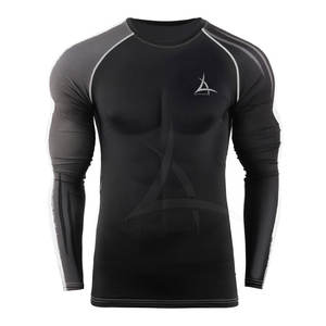 Customized Logo Solid Quick Dry Breathable Eco-Friendly Spandex/Polyester Men <b>Compression</b> <b>Shirts</b> <b>Long</b> <b>Sleeves</b> - Product Image 1