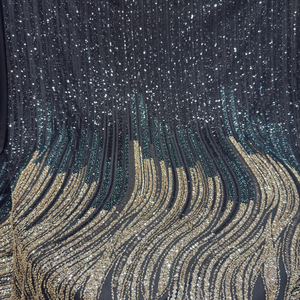 Handwork 3 Shade Beads Work Designer <b>Net</b> <b>Fabric</b> for Bridal Saree Lehenga Gown Dupatta Couture Dressmaking & Party Outfits - Product Image 5