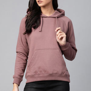 <b>Women's</b> Lined <b>Fleece</b>/Cotton Blend Winter Casual <b>Hoodie</b> with Pockets Solid Color Long Length - Product Image 2