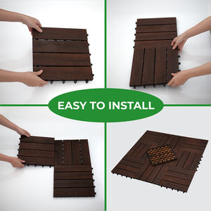 HPW-04 Modern Classic Balcony Outdoor Floor Tile <b>Wood</b> Texture Solid <b>Wood</b> Tile Viet Nam Anti-Slip Square Tile for Outdoor Decor - Product Image 4