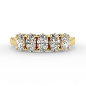 Igi แหวนเพชรที่ปลูกในห้องปฏิบัติการรูปไข่14K แหวนโซลิแทร์สำหรับงานแต่งงานและแหวนหมั้น - Product Image 1