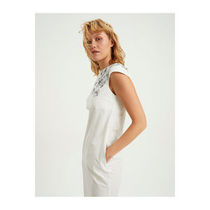 เดรสผ้าฝ้ายลายดอกไม้ความยาวปานกลางสวมใส่สบายบนร่างกาย - Product Image 4