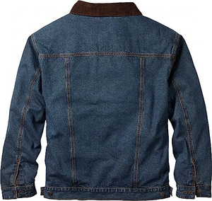 Vente en gros Veste en jean personnalisé pour homme bleu noir en coton pour homme - Product Image 2