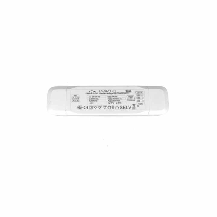 Eaglerise LS-60-12 LI1 12V 60W 5A Slimline Plastic Housing Transformer Power Supply - Lighting /