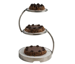 Elegant Metal Cupcake Dessert Display Riser Natural Look <b>Cake</b> <b>Stand</b> White Royals Eco-Friendly Wood <b>Marble</b> Indoor Outdoor Parties - Product Image 3
