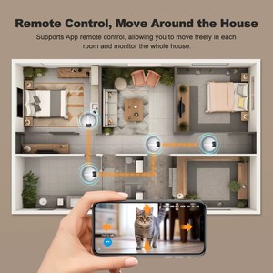 Robot de cámara para mascotas móvil, batería de 10000mAh, carga de retorno automático, llamada bidireccional, juego remoto, diseño moderno clásico para pedidos a granel - Product Image 4