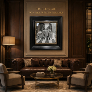 Quadro Vintage in <span class=keywords><strong>Bianco</strong></span> <span class=keywords><strong>e</strong></span> <span class=keywords><strong>Nero</strong></span> <span class=keywords><strong>con</strong></span> Scenari Urbani, Dipinto Decorativo Incorniciato per Hotel di Lusso, Lounge <span class=keywords><strong>e</strong></span> Arredamento Soggiorno - Product Image 1