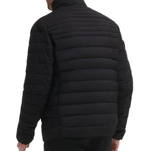 Chaqueta Acolchada Negra de Lujo de Alta Calidad para Hombre, Diseño OEM ODM, Tejido de Lona, Cuello Redondo, Cierre de Cremallera, Novedad 2025 - Product Image 6