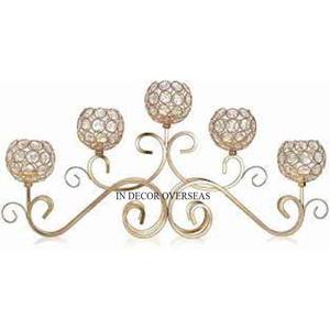 Modern Creative Art Designer Set Of 3 Metal Base For Round Shape <b>Crystal</b> Beaded <b>Candle</b> Holder Votive Wedding Decoration Supplies - Product Image 4