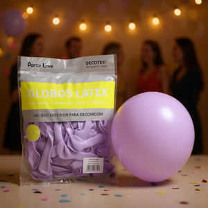 Ballons en latex Party Love 12 cm Lilas Pastel 100 pièces Sac Décoratif - Product Image 3