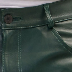 Pantalones de cuero para hombre de color liso hechos en fábrica de Pakistán, diseño de logotipo personalizado, pantalones de cuero para hombre de estilo básico a la moda - Product Image 6