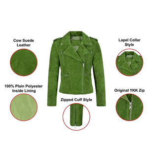 Veste en cuir suédé pour femmes à bas quantité minimale de commande Vente directe d'usine Veste en cuir suédé de mode pour femmes - Product Image 2