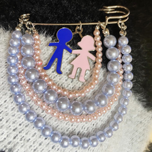 Spilla Sorority Jack and Jill of America Rosa Chiaro Blu Perla JJOA, Lettera JJ Smaltata, Charm Ragazzo Ragazza 1938, Gioiello da Bavero per Donna - Product Image 4