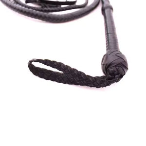 Tressé en cuir véritable chargé de 8 pieds de long taureau fouet fabriqué à la main Durable robuste en cuir Bullwhip Rodeo Training - Product Image 6