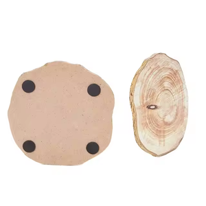 Posavasos de madera maciza hecha de madera natural personalizada para posavasos de piedra, suministros a granel disponibles por artesanía de media luna - Product Image 5