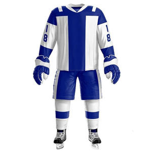 Uniformes de hockey sobre hielo transpirables OEM al por mayor camisetas de equipo personalizadas conjuntos de nombre y número de jugador profesional para jóvenes y adultos - Product Image 6