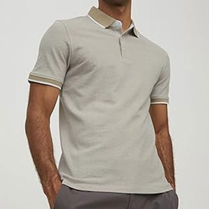 Polo pour homme en piqué 100 % coton, tricoté, anti-rides, à manches courtes, extensible et uni - Product Image 4