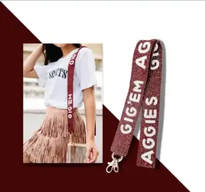 Cintre pour sac à bandoulière perlé personnalisé fait à la main le jour du match avec large sangle de remplacement sangles de sac à main personnalisées - Product Image 3