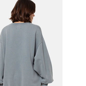 Women Oversized Knitted 100% Cotton Sweatshirt Cozy <b>Thick</b> <b>Fleece</b> Winter Loose Fit Front Logo 2026 - Product Image 2