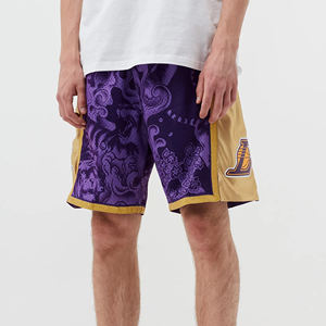 Pantalones Cortos de Baloncesto para Hombre Bordados con Costuras Estilo Just Don con Bolsillos Originales de Alta Calidad Retro de LA Lakers NBA - Product Image 4