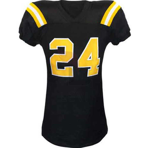 Ensemble de maillots de football américain à manches courtes imprimés par transfert thermique, tissu double couche, haute qualité, taille plus, uniforme pour hommes - Product Image 4