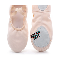 Chaussures de danse jazz classiques HULAR INTL en daim, avec empeigne élastique de qualité supérieure, à enfiler, en cuir véritable, style danse latine, semelle fendue, pour femmes