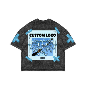 Alta calidad 100% algodón personalizado Vintage ácido lavado gráfico camisetas recortadas Boxy Fit antiarrugas secado rápido transpirable - Product Image 1