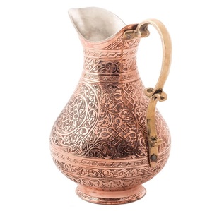 Designer Copper Water <b>Pitcher</b> with Brass Handle Hand Engraved Jug for Premium Table Decor Home Decor Kitchenware Restaurant - Product Image 3