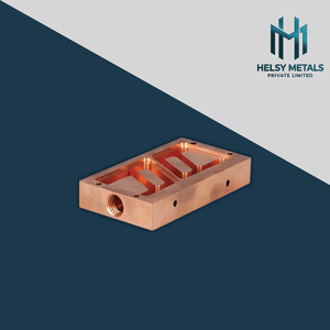 Bloc en cuivre usiné avec précision VMC, haute conductivité, collecteur thermique avec canaux internes pour les systèmes de transfert de chaleur - Product Image 1