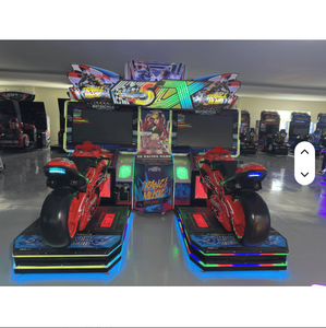 Machine de jeu de course de moto GP personnalisée économique pour 2 joueurs avec lumières clignotantes pour enfants et adultes - Product Image 4