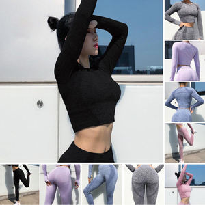 ชุดโยคะออกกำลังกาย2ชิ้นสำหรับผู้หญิงชุดออกกำลังกายเล่นกีฬายิมน้ำหนักเบาเสื้อชั้นในระบายอากาศได้เลกกิ้งทรงหลวมกระชับลายสก๊อต - Product Image 2