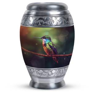 Urna de colibrí en rama para cenizas humanas Metal moderno decorativo para cenizas adultos urnas personalizadas para funeral de mamá - Product Image 4