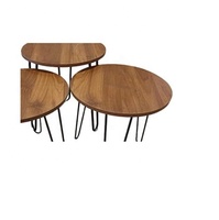 Table basse en métal en fer avec dessus en bois massif, nouveau Design moderne