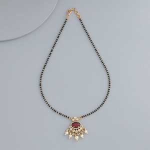 Kundan Pearl Mangalsutra <b>Necklace</b>-173021 - Product Image 4