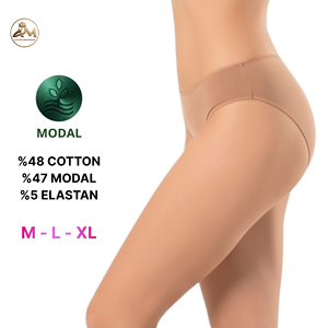 Culottes bikini femme en coton modal uni, taille mi-haute, tricotées, écologiques, avec logo à la taille, sans coutures, lavables en machine - Product Image 6